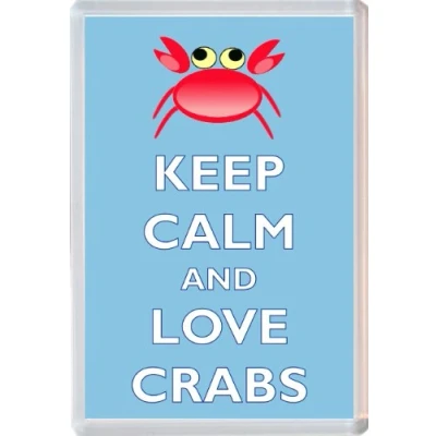 Image of Keep Calm and Love Crabs Novelty Jumbo Fridge Magnet