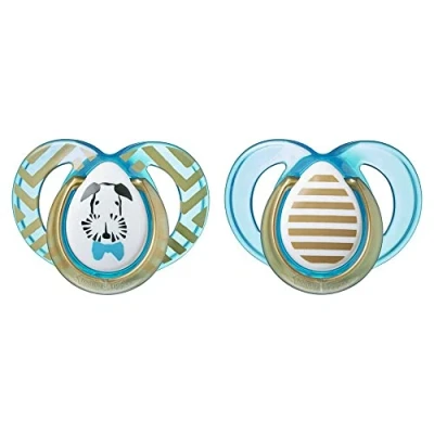Image of Tommee Tippee 2 Fashion Pacifiers 6 18 Months Boy Count
