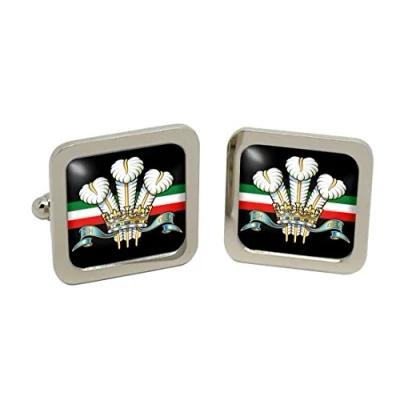 Image of Royal Regiment of Wales, British Army Square Cufflinks in Box