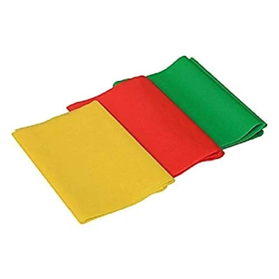 Image of CanDo Resistance band LATEX / training gymnastics PACK of 3 yellow/red/green (very light/light/medium) 1.5 m each alternative to dumbbells