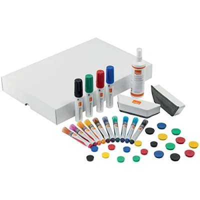 Image of Nobo Whiteboard Accessory Kit, Includes Pens, Erasers, Magnets &amp; Cleaning Spray, Move Meet Collaboration System, 1915566