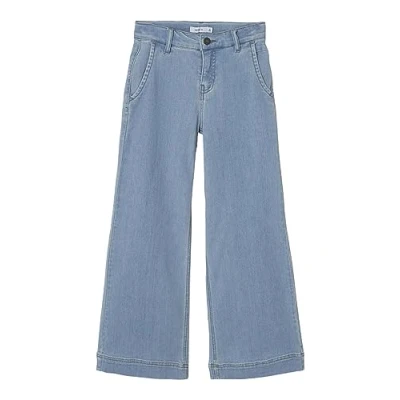 Image of NAME IT Girls&#039; NKFBELLA HW Wide Jeans 2332 TU NOOS, Light Blue Denim, 140