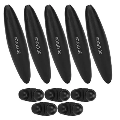 Image of Keenso 5Pcs Float Classic fishing Bobber, Portable EVA Catfish Floats and Bell accessories High Strength Black(30g) Other tools