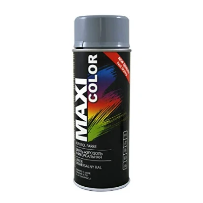 Image of MAXI COLOR New Quality Spray Paint Gloss 400 ml Universal Nitro Cellulose Quick Drying (RAL 7001 Shiny Silver Grey)