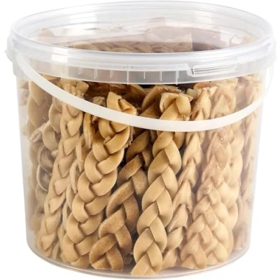 Image of Premium Braided Beef Skin Dog Treats, 5L Tub