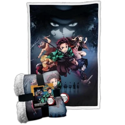 Image of Nemesis Now Demon Slayer Throw 150cm*100cm (25cm*50cm*50cm Wrapped), Polyester, White