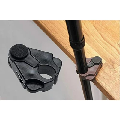 Image of Walking Stick Cane or Crutch Holder Clip On Table Rest Black