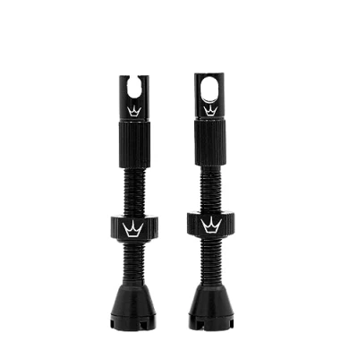 Image of Peaty&#039;s X Chris King MK2 Tubeless Valves Presta Integrated Spoke Key &amp; Valve Core Removal Caps, Mountain Bike, Road Gravel Bicycle Tyre, Insert Compatible, 7075 Aluminium 42mm, Black