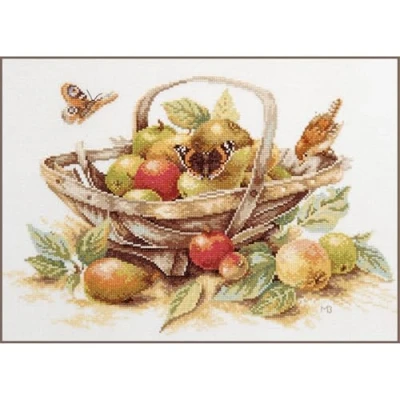 Image of Lanarte Counted Cross Stitch Kit: Summer Fruit, NA, 39 x 29cm