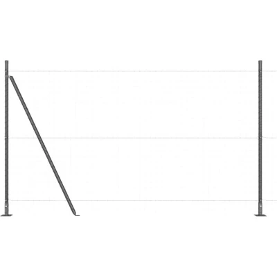 Image of vidaXL Fence Posts with Base Plates 52 pcs Ø32mm 88,5cm Galvanised Steel