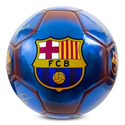 Image of Hy Pro Officially Licensed FC Barcelona Classic Signature Football Metallic, Size 5, Barca, Training, Match, Merchandise, Collectible For Kids and Adults, Blue/Red