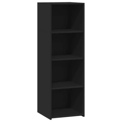 Image of vidaXL Highboard Black 40x41x124 cm Modern Engineered Wood Storage Cabinet/Cupboard for Living Room, Bedroom, Home Office