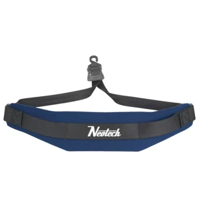 Image of Neotech Saxophone Strap Regular Open Hook Neck for Saxophone, Clarinets, English Horns &amp; More Comfortable Neoprene Instrument Navy