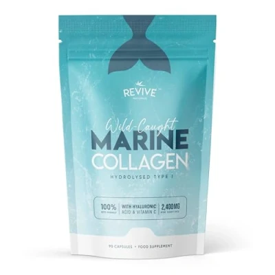Image of Marine Collagen Capsules 2400mg with Hyaluronic Acid &amp; Vitamin C 90 (Not Powder/Collagen Tablets) Premium Complex for Skin Joints Hair Women Men