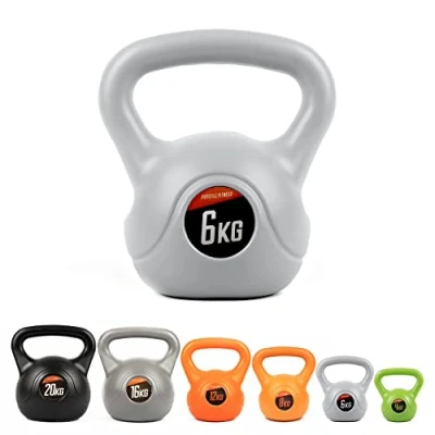 Image of Phoenix Fitness 6KG Silver Vinyl Kettlebell Heavy Weight Kettle Bell for Strength and Cardio Training Kettlebells Home Gym Workout Equipment Bodybuilding Lifting