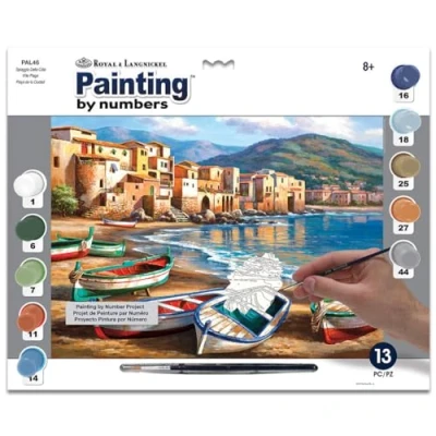 Image of Royal &amp; Langnickel Spiaggia Della Citta Ville Plage Playa de la Ciudad Painting By Numbers Adults Kits DIY Paint Activity Kit