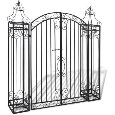 Image of vidaXL Ornamental Garden Gate Wrought Iron 122x20.5x134 cm
