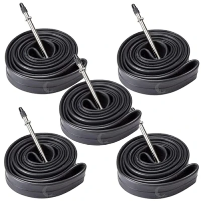 Image of Contrast 700 x 18 25c Road Bike Inner Tubes (Set of 5) Presta 60mm Long Valve