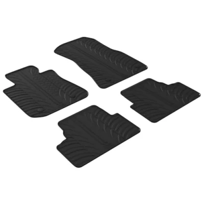 Image of GLEDRING Set of Rubber Mats Compatible with BMW i4 (G26) 2021 (T Profile 4 Piece + Mounting Clips), Black