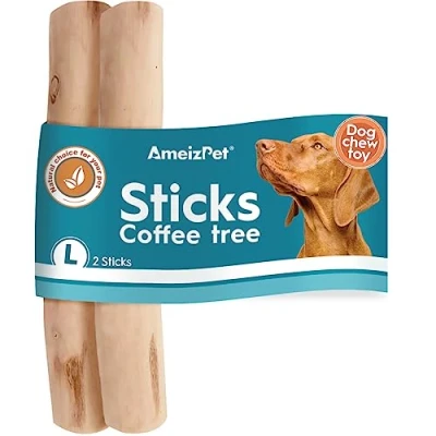 Image of AmeizPet Coffee Tree Stick For Dog Chew Toy, Root Durable Large Wooden Chew, L Size Pack of