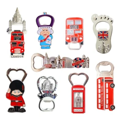 Image of Great Mix of UK British London Icons/Landmarks Fridge Magnet Bottle Openers Set 9