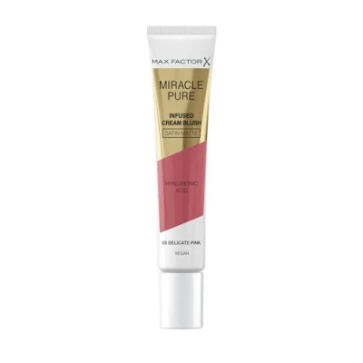 Image of Max Factor Miracle Pure Cream Blush Matte Delicate Pink, Plumps &amp; Hydrates, Buildable Glow, Infused with Hylaluronic Acid Squalene, Lightweight Creamy Texture, All Day Fresh Healthy Skin