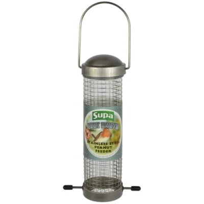 Image of Supa 8 inch Wild Bird Stainless Steel Fort Knuts Peanut Feeder, Designed For Feeding Peanuts To Your Garden Birds.