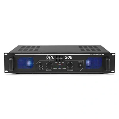 Image of Skytec SPL 500 Stereo Power Amplifier Home HiFi 19 Inch Rack Mount PA DJ Amp with EQ Aux In500W