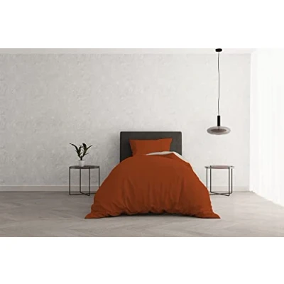 Image of Italian Bed Linen Set 100% Cotton Natural Color, Earth/Cream, Single
