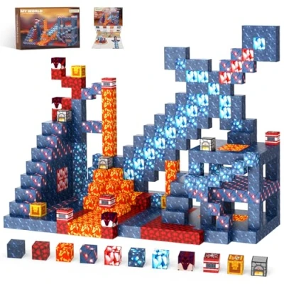 Image of Magnetic Blocks 100 PCS Construction Toys Toddler STEM Tiles Building for 3 8 Year Old Boys &amp; Girls, Creative Kids Games