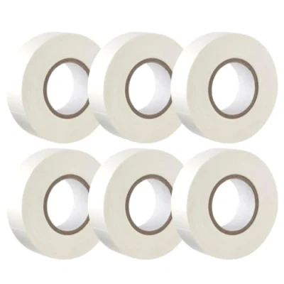 Image of GTSE White Electrical Tape, 19mm x 20m, Strong Self Adhesive PVC Insulation Tape for Insulating, Repairing and Protecting Wires, 6 Rolls