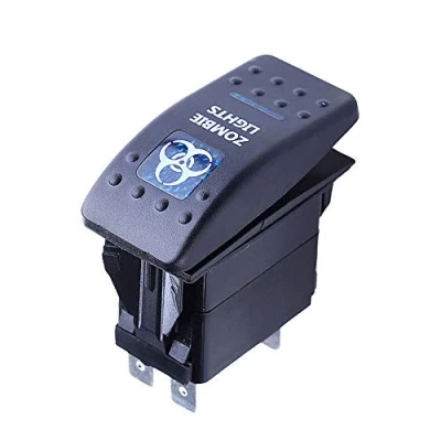 Image of Mintice™ Car Vehicle 12V 20A Blue LED Light Rocker Toggle Switch 5Pin Zombie