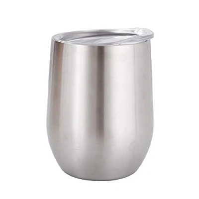 Image of Gtell Stainless Steel Wine Glasses, Double Wall Insulated Tumbler with Lid for Wine, Coffee, Drinks, Champagne, Cocktails (Stainless Steel) …