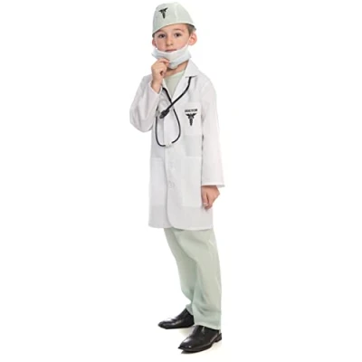 Image of Dress Up America Doctor Costume Kids Doctors Outfit Dr. Scrubs Set for Girls and Boys Great Gift Role Play &amp; Fun
