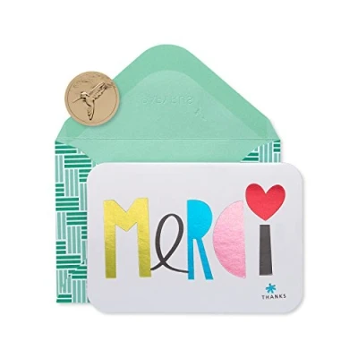 Image of Papyrus Thank You Cards with Envelopes, Merci (14 Count)