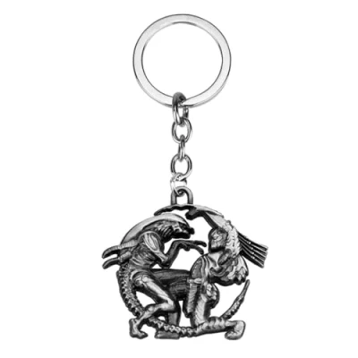 Image of Alien vs. Predator Game Queen 3D Figure Keychain AVP Keyring (Silver)