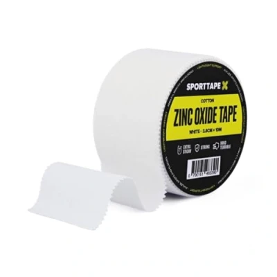 Image of SPORTTAPE Zinc Oxide Tape 3.8cm x 10m White Athletic Blister Prevention Ankle, Foot, Wrist and Hand Rugby &amp; Football Sports Strapping Boxing for Hands Single Roll