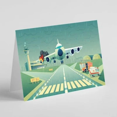 Image of Beebooh cards Emergency plane landing birthday card