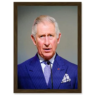 Image of Artery8 King Charles III Third of England Scotland United Kingdom Speech Photo Artwork Framed Wall Art Print A4