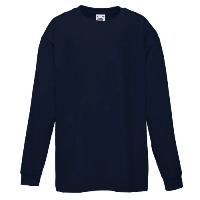 Image of Fruit of the Loom Valueweight Children&#039;s Long Sleeve T Shirt Choice Colours Blue 104