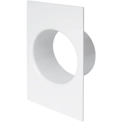 Image of 5 Inch / 125 mm Duct Connector Flange Plastic Straight Pipe Wall Plate for Heating Cooling Ventilation System Plumbing or Air Exhaust and Inlet Fitting