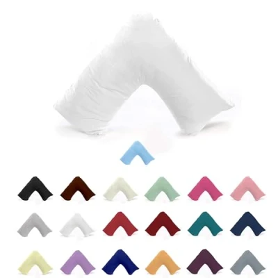 Image of EGYPTO Orthopaedic V Shaped Pillow Nursing Pregnancy Back Support Cases (White)