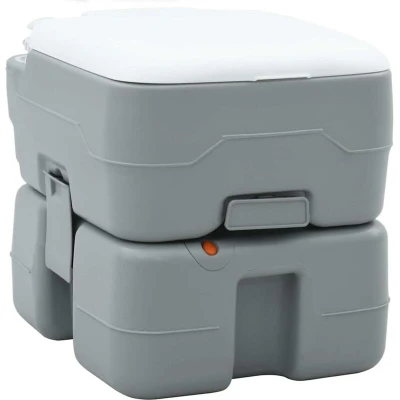 Image of vidaXL Camping Toilet Portable Grey 10L Fresh Water 20L Waste Tank