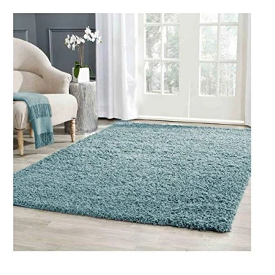 Image of Wilsons Direct Premier Qualty Shaggy Rug Duck Egg blue Bedrooms Living Rooms Bedside Soft Plain Area Rugs 5cm Dense pile (Duck Blue, 80 X 150 CM)