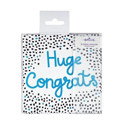 Image of Hallmark Congratulations Cards Pack of 10 in 2 Vibrant Designs