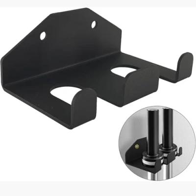 Image of Double Barbell Storage, Vertical Hanging Rack, Wall Mount Olympic Holder, Space Saving Commercial or Home Gym Accessory