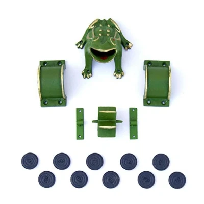 Image of CADENAS ® Frog Game/Sapo Game/Toad in The Hole Game “Complete cast Iron: 1 Frog/Toad, 2 Bridges, Mill, Fasteners y 10 Tokens.