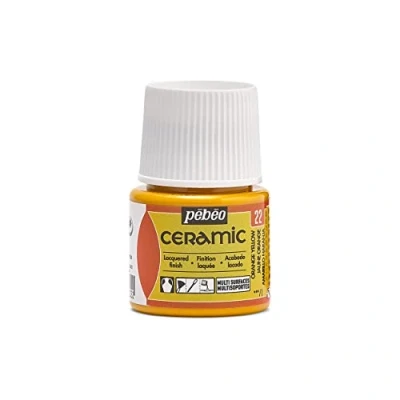 Image of PEBEO 025 022 45 ml Ceramic Paint, Liquid, Orange Yellow, 4.5 x 7 cm
