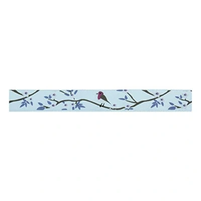Image of Satin Bowtique Ribbon 5m x 15mm: Robin Floral: Pale Blue
