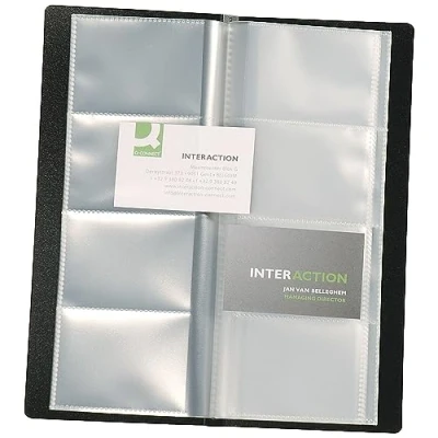 Image of Q Connect Polypropylene Name Business Card Holder 160 Black
